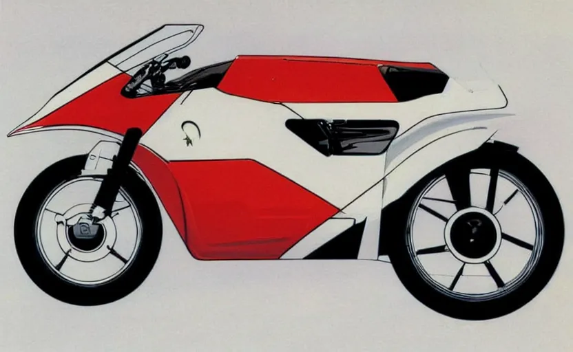 Image similar to 1 9 8 0 s honda race motorcycle concept art, art,