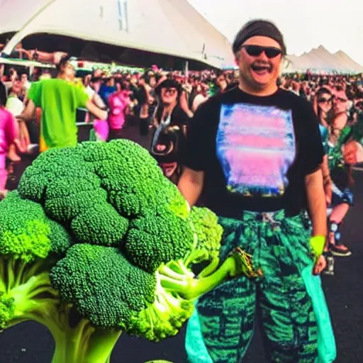 Image similar to a humanoid broccoli at a festival in the year 3 0 0 0