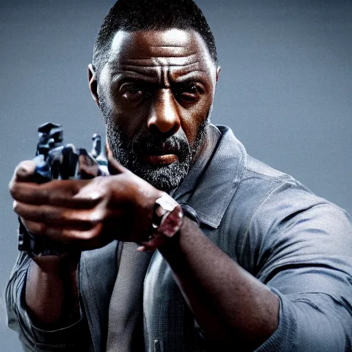 Image similar to Idris Elba as Lee Everett, The Walking Dead Game, 8k, high quality