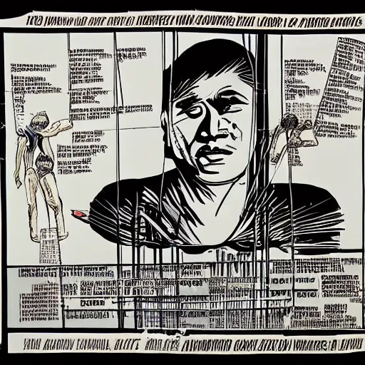 Prompt: diagram for a machine that turns you into a filipino, by raymond pettibon