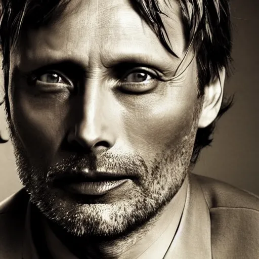 Prompt: mads mikkelsen by cheng, hsiao-ron