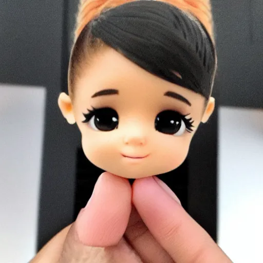 Image similar to very very very tiny ariana grande small ariana grande 1 inch tall. she is situated comfortably in the palm of my hand. I am carrying around the smallest ariana grande in the world!!!! Adult ARIANA GRANDE shrunken down to a mini size! award-winning bw photography