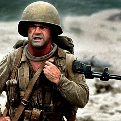 Image similar to Mel Gibson starring in saving private Ryan