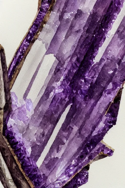 Prompt: hyperdetailed amethyst, watercolor