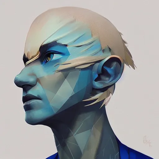 Image similar to Avatar with a blond hair and blue skin profile picture by Greg Rutkowski, asymmetrical, Organic Painting , Matte Painting, geometric shapes, hard edges, street art, trending on the artstation:2 by Sachin Teng:4, blur: -5