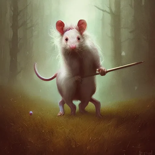 Image similar to hybrid of mouse and unicorn and rat, half unicorn - half mouse, digital art fantasy art, art by george stubbs, jakub rozalski, anton fadeev