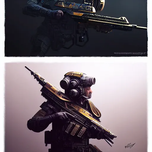 Image similar to smg, intricate, sci - fi, elegant, highly detailed, digital painting, artstation, concept art, smooth, sharp focus, illustration, by elijah mcneal, filippo ubertino, wardog studios, robert ryminiecki, su wang, roman zhuravlyov, tony zenitium