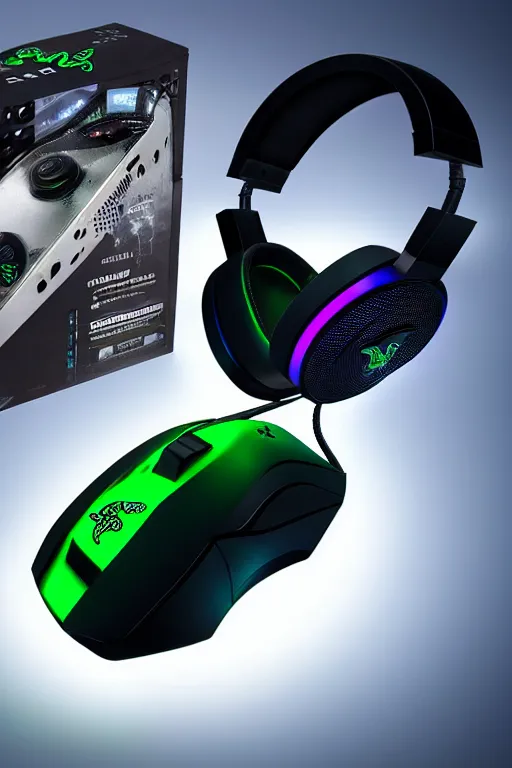 Image similar to razer gaming VODKA, rgb lights, promotional photo