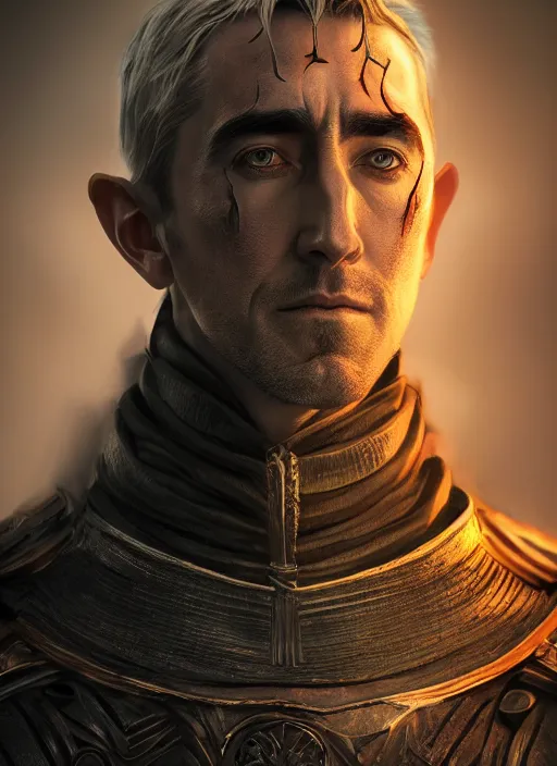 Image similar to A fantasy comic book style portrait painting of Lee Pace as a male Dark Souls character, unreal 5, DAZ, hyperrealistic, octane render, RPG portrait, ambient light, dynamic lighting