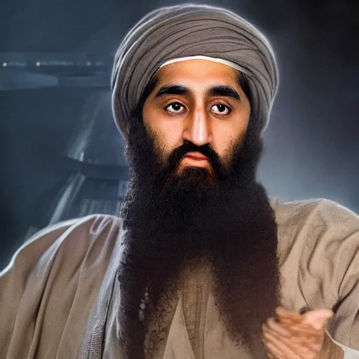 Image similar to osama bin laden in star wars episode, 8k resolution, full HD, cinematic lighting, award winning, anatomically correct