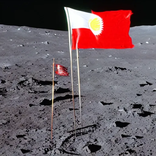 Image similar to indonesian flag on moon