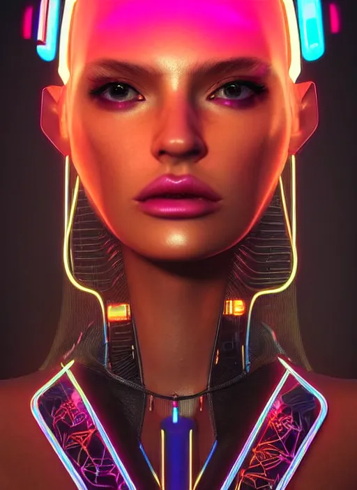 Image similar to a latino female humanoid, cyber neon lighting, futurism, cyberpunk high fashion, glamor profile pose, hyper photorealistic, intricate futuristic jewelry, crispy quality, digital photography, trending in artstation, trending in pinterest, cinematic, 4 k ultra hd, art by pascal blanche, art by greg rutkowski,