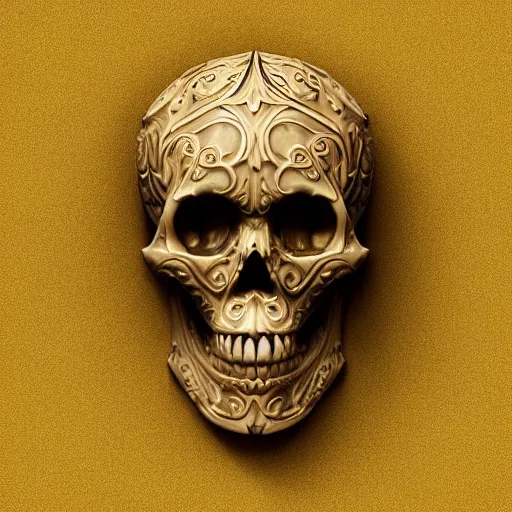 Image similar to hyper realistic photography of renaissance skull ornament relief leaves, cinematic, symmetric, artstation, cgsociety