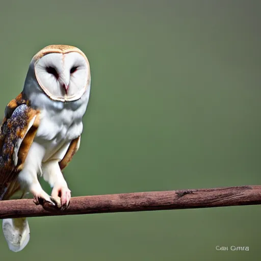 Image similar to barn owl wearing a suit, very detailed, album photo, canon shot
