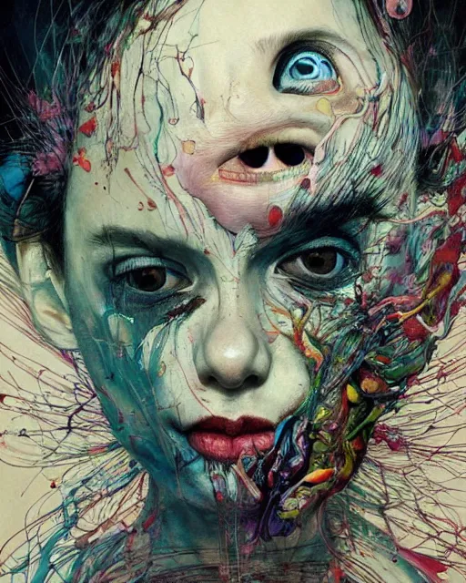 Image similar to there is ugliness in beauty, but there is also beauty in ugliness. in the style of adrian ghenie, esao andrews, jenny saville, edward hopper, surrealism, dark art by james jean, takato yamamoto