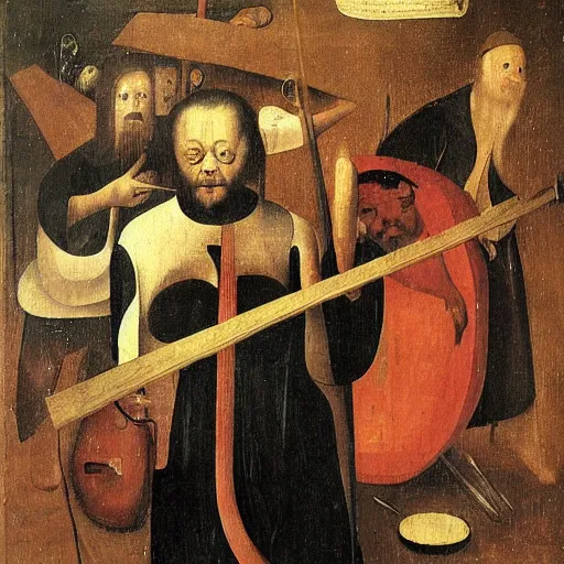 Image similar to charles mingus by hieronymus bosch