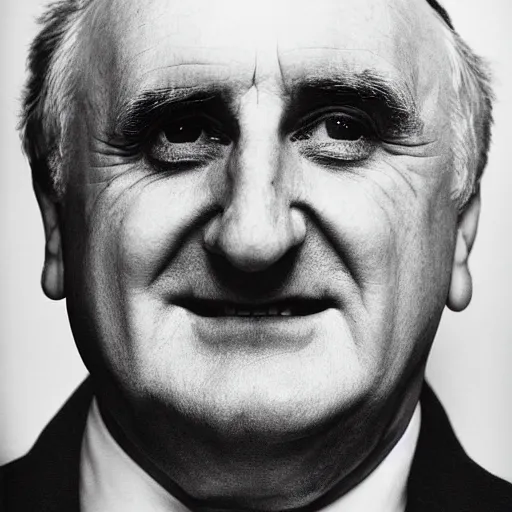 Prompt: bertie ahern portrait photograph by chuck close