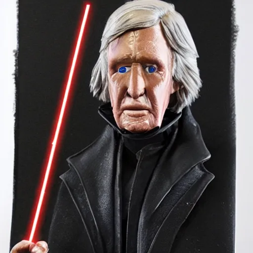 Image similar to ken barlow as kylo ren, holding a lightsabre, ultra realistic, hyper detailed, anatomically correct,