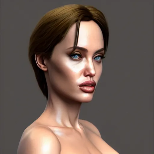 Prompt: daz3d genesis 8 female Angelina Jolie, Iray shaders,studio HDRI lighting, natural skin textures ultra hd 8k, Iray renders, unreal engine 5, cinematic realistic portrait