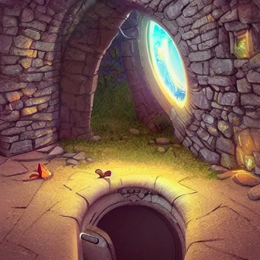 Image similar to portal to multiverse, illustration 3 d digital art, concept art beautiful cute