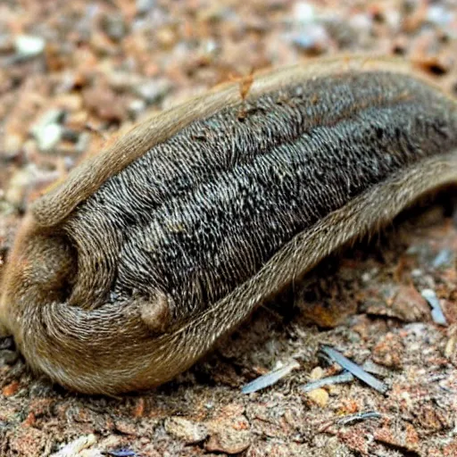 Prompt: a hairy slug