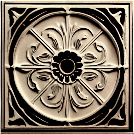 Image similar to Art nouveau ceiling tile, minimal, embossed