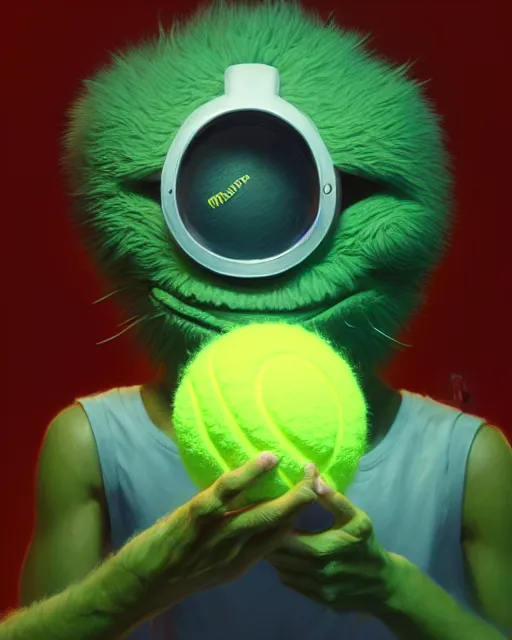 Prompt: highly detailed vfx portrait of a character of a tennis ball monster stephen bliss, chalk, unrealengine, greg rutkowski, loish, rhads, beeple, chalk, makoto shinkai and lois van baarle, ilya kuvshinov, rossdraws, tom bagshaw, basil gogos