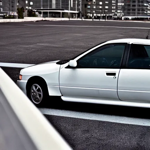 Image similar to 1995 Mitsubishi Lancer, city views, professional photography