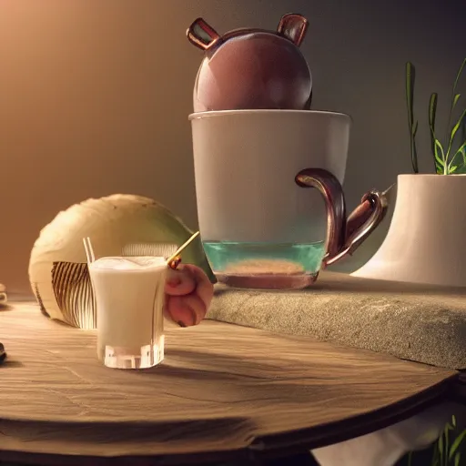 Image similar to sweet little dreams drink the wild in the bean, octane render, detailed, amazing, wow, great, sweet