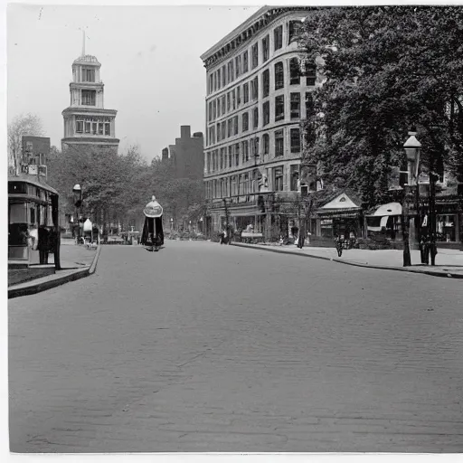 Image similar to boston circa 1 9 1 3. tremont street and the mall, edge of boston common.