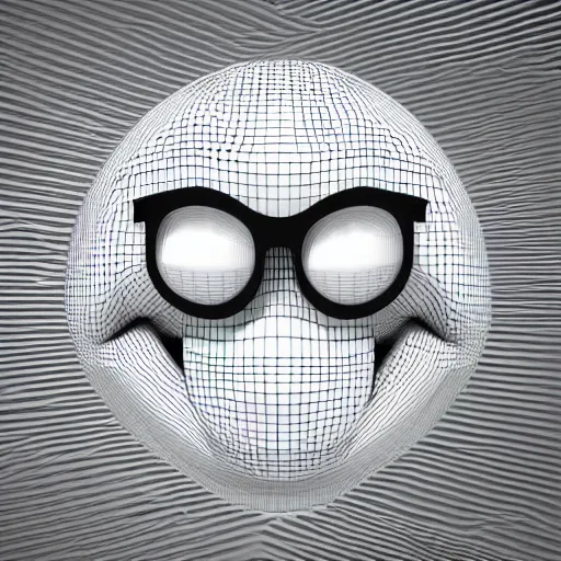 Prompt: 3D render of the nerd emoji, glossy, white background, brilliant lighting