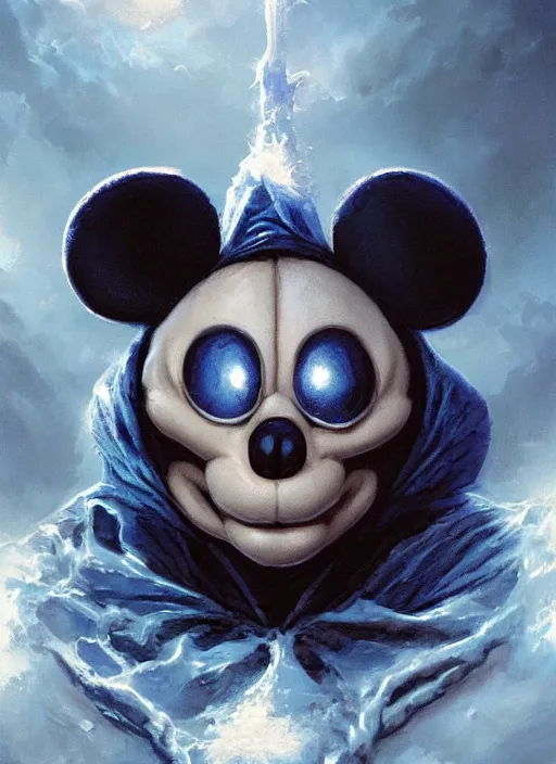 Prompt: portrait of a skeletor mickey mouse, depth of field, soft focus, highly detailed, intricate, realistic, national geographic cover, soft glow, textured, artstation, concept art, sharp focus, illustration, artgerm, greg rutkowski, earl norem