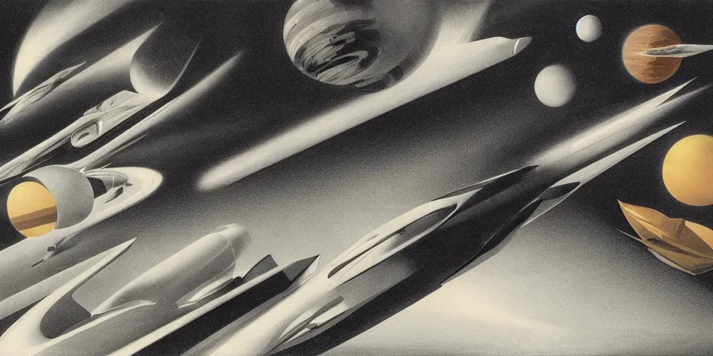 Image similar to hypersonic travel through medium, by tullio crali