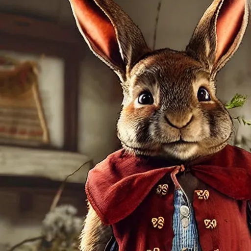 Prompt: peter rabbit in red dead redemption 2