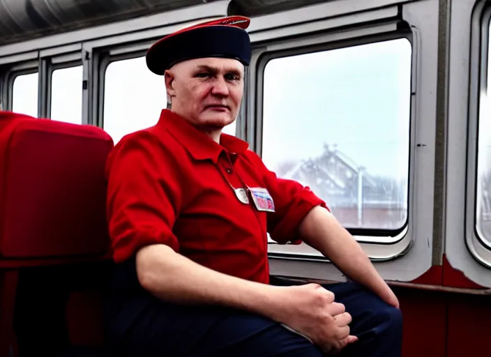 Image similar to train driver of the Russian Railways