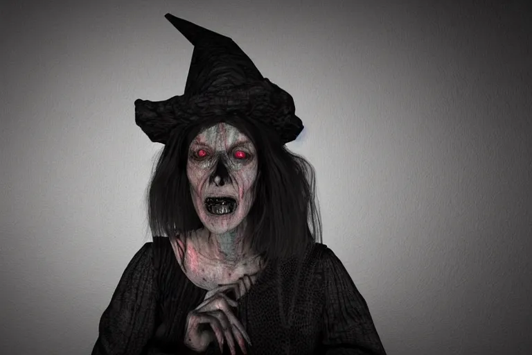 Image similar to creepy ugly witch portrait stuck in the matrix, glitchy, buggy, playstation 1 graphics, low poly 3 d render, creepypasta, volumetric lighting, dramatic, octane render, scary, horrific, award - winning, detailed, weird, close - up, featured on artstation, strange, off - putting, demonic, odd, atmospheric, ambient, spooky