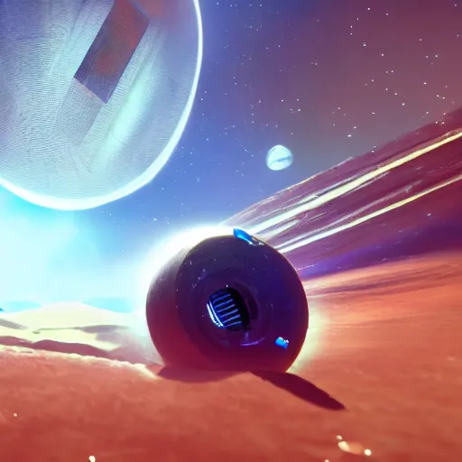 Image similar to dyson ring in space, intricate abstract, unreal engine tech demo, golden hour