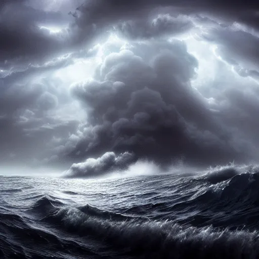 Prompt: A beautiful hyper realistic detailed matte painting of single lonely island with a palm tree in a raging sea storm, Kraken emerging from water, dramatic lighting, dynamic lighting, cinematic lighting, stormy dusk lighting, John Howe, Andreas Rocha, unreal engine, featured on artstation, ultrawide angle, aerial view, f16, polarizer filter, Ominous storm clouds, lightning