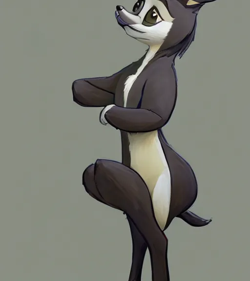 Image similar to oil painting of full body of anthromorphic female wolf, in style of zootopia, zootopia, zootopia, fursona, furry, furaffinity, 4 k, deviantart, furry art, fursona art, wearing black business suit, business suit, in style of zootopia, wolf fursona, cyberpunk, female, expressive detailed feminine face,