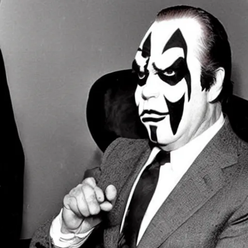 Image similar to nixon as a juggalo,