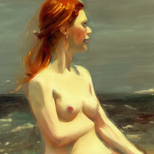 Prompt: a painting of Rachel Riley as a mermaid in the style of anders zorn