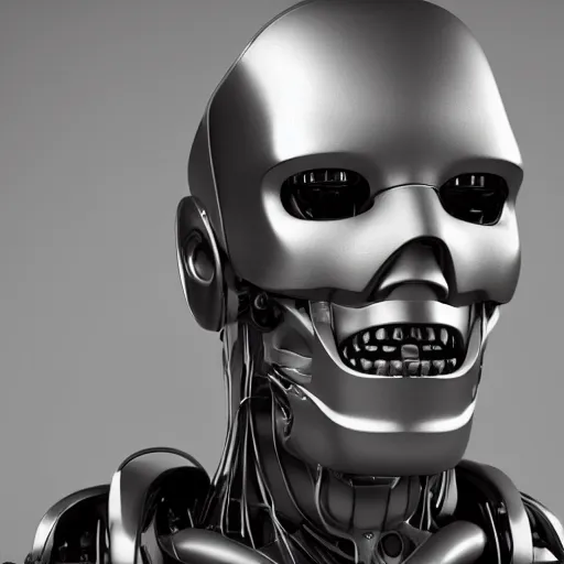 Image similar to 3 d render of the face of a robot, by vitaly bulgarov, front view, symmetry, octane render, beautiful