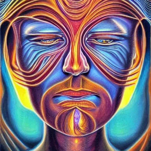 Prompt: random Alex Grey art