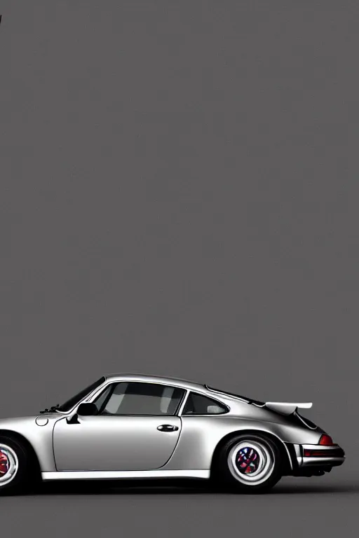 Image similar to Photo of a silver Porsche 911 Carrera 3.2, daylight, dramatic lighting, award winning, highly detailed, 1980s Versace ad, Fashion photography, trending on artstation.