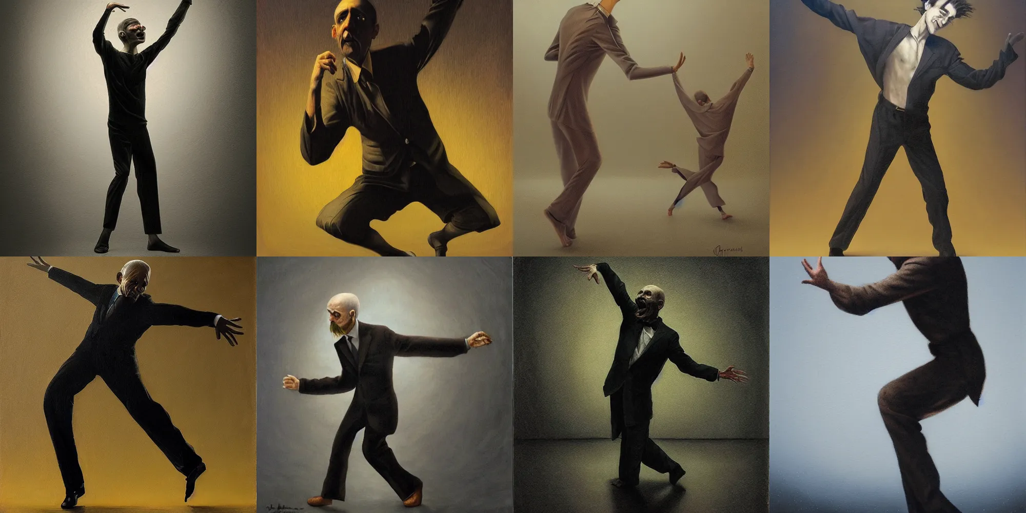 Prompt: a dancing man, dark, jeff christensen