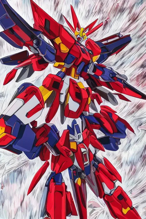 Image similar to Red colored Gundam of Nakamura Aya, hyper detailed art, 4k