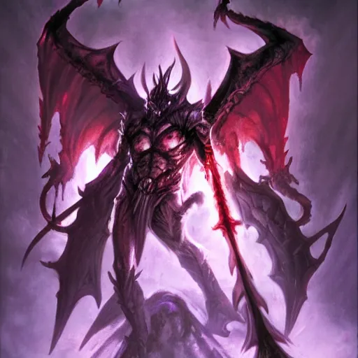 Image similar to concept art of a demon lord, magic the gathering, blizzard