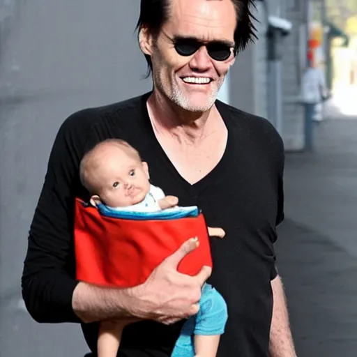 Prompt: jim carrey with carrier!!