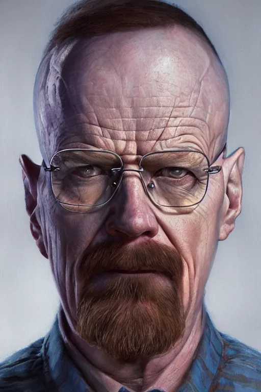 Image similar to Walter White, closeup character portrait art by Donato Giancola, Craig Mullins, digital art, trending on artstation