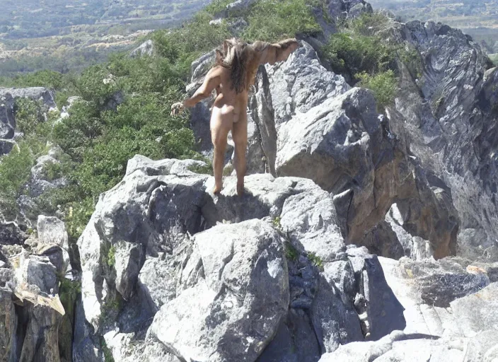 Prompt: a minotaur on a mountaintop giving a lecture on the peak minotaur body, and detailing how you too can achieve this perfection